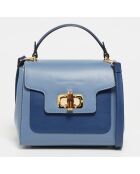 Sac à main en Cuir Tia bleu clair -  28x22x11 cm