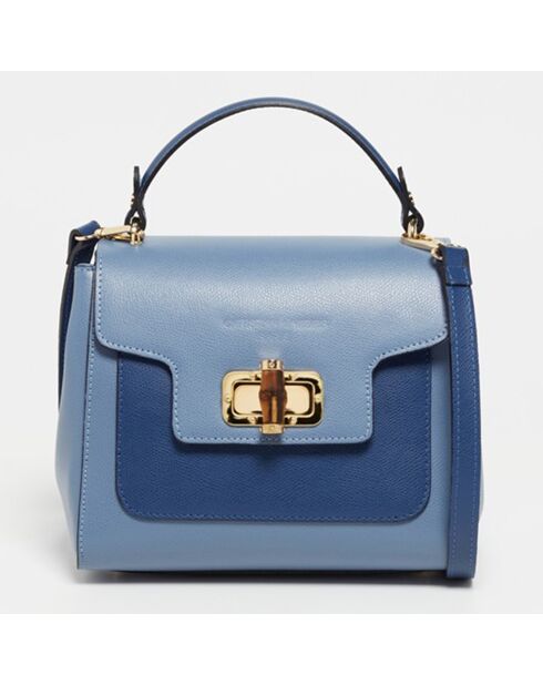 Sac à main en Cuir Tia bleu clair -  28x22x11 cm