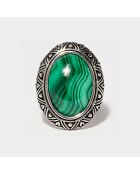 Ring aus 8,1 Karat Chichen Sterlingsilber und Malachit