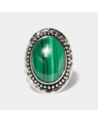 Bague Malinalli en Argent massif & Malachite 9.4 ct