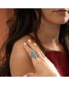 Bague Luna en Argent massif & Turquoise 4.9 ct