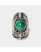 Bague Ocelotl en Argent massif & Malachite 4.9 ct