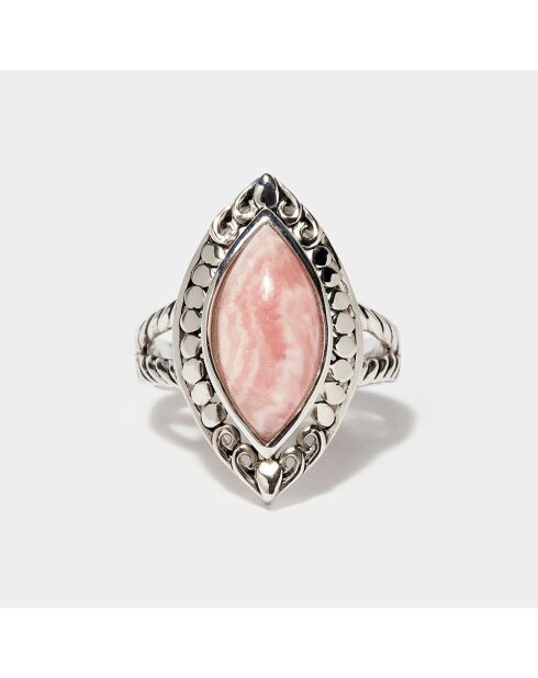 Clamato-Ring aus Sterlingsilber und Rhodochrosit 6,3 ct