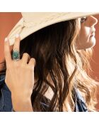 Bague Xipe Tótec en Argent massif & Malachite 13 ct