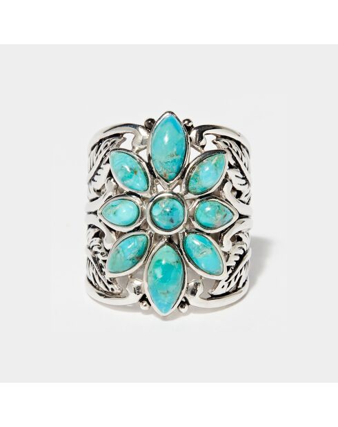 Bague Tunche en Argent massif & Turquoise 2.2 ct