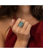 Bague Tunche en Argent massif & Turquoise 2.2 ct