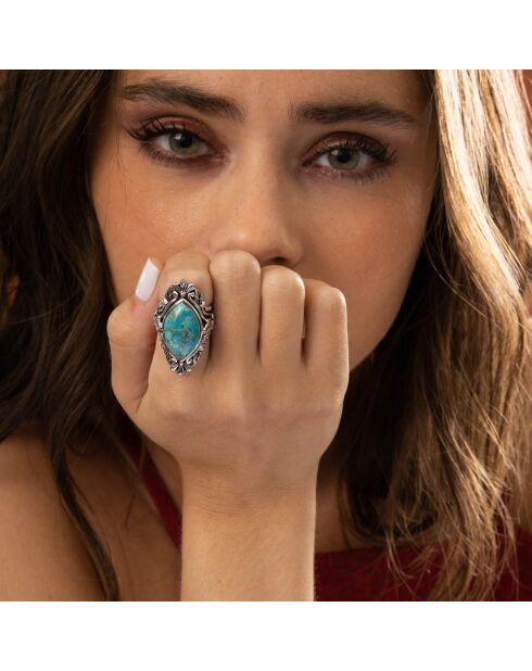 Bague Xun en Argent massif & Turquoise 6.3 ct
