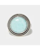 Bague Erukaniyúrore en Argent massif & Larimar 4.66 ct