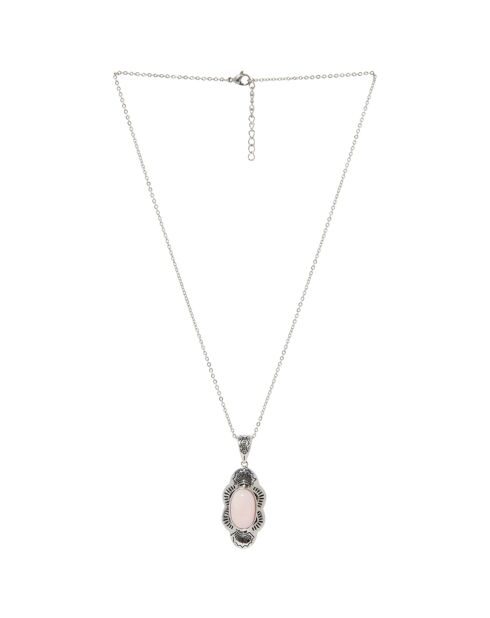 Aluxes hanger in sterling zilver en roze opaal 3,6 kt