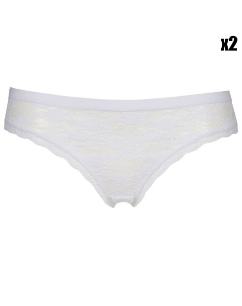 2 Culottes Elena en dentelle blanches