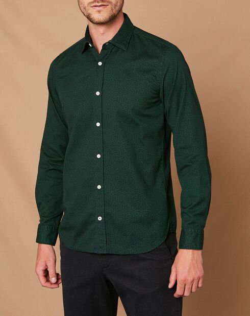 Chemise Slim Sammy vert/marine