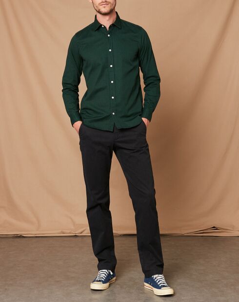 Chemise Slim Sammy vert/marine