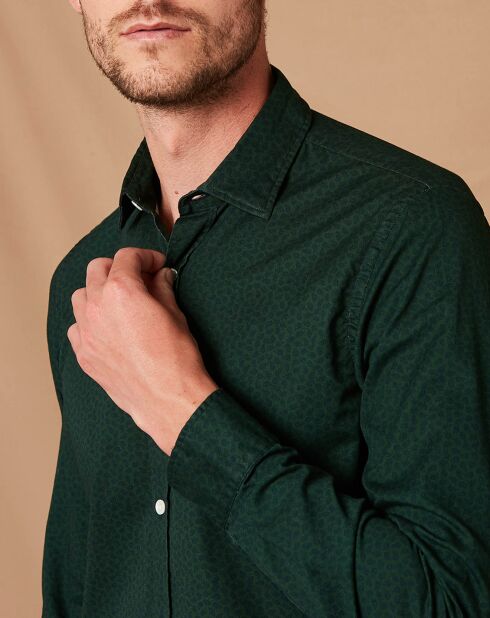 Chemise Slim Sammy vert/marine