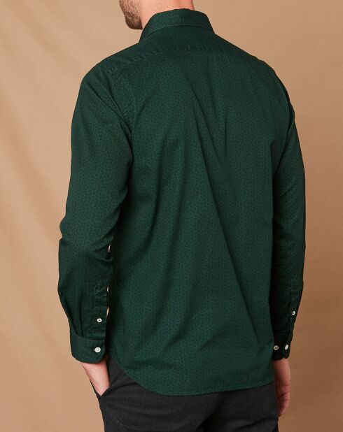 Chemise Slim Sammy vert/marine