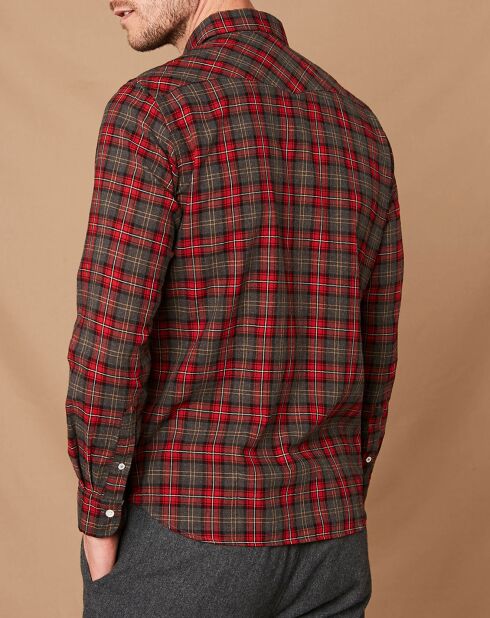 Chemise Slim Storm rouge/noir/écru/camel/gris