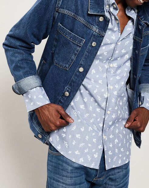 Veste en Jean bleu indigo