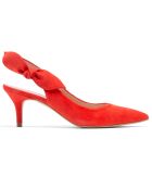 Adèle rode fluwelen leren slingback - hak van 6 cm