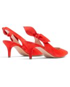 Adèle rode fluwelen leren slingback - hak van 6 cm