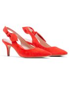 Adèle rode fluwelen leren slingback - hak van 6 cm