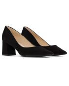 Zapatos de tacón June de terciopelo negro, tacón de 6 cm