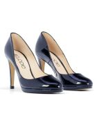 Navyblaue Lederpumps Kate - 10 cm Absatz