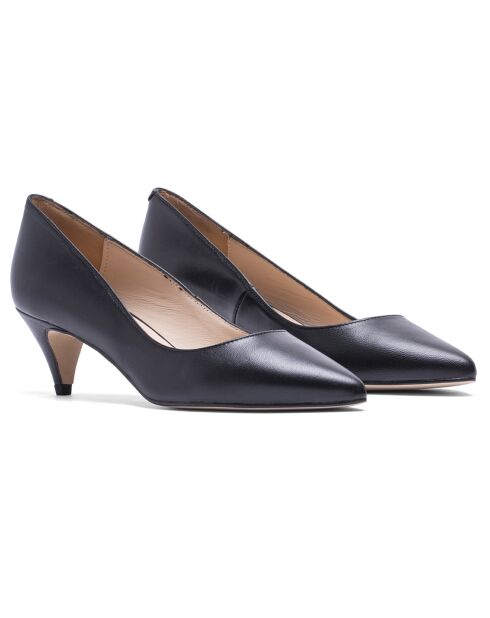 Schwarze Pumps Maria aus Leder - 5,5 cm Absatz