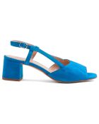 Blauer Slingback Lina aus Velvet aus Veloursleder — 5,5 cm Absatz