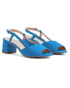 Blauer Slingback Lina aus Velvet aus Veloursleder — 5,5 cm Absatz