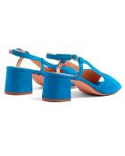 Blauer Slingback Lina aus Velvet aus Veloursleder — 5,5 cm Absatz