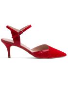 Escarpins en Velours de Cuir Anne rouges - Talon 5 cm