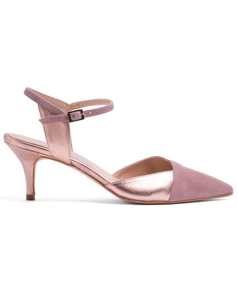 Zapatos de tacón Anne Nudes de piel aterciopelada, tacón de 5 cm