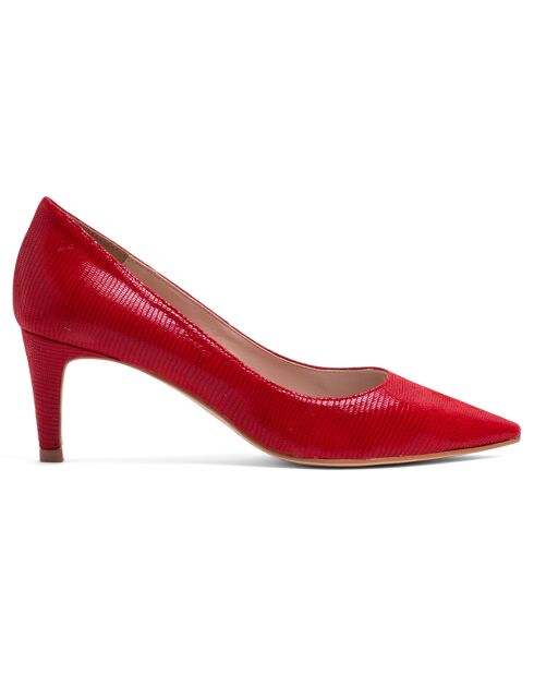 Escarpins en Cuir Nicole rouges - Talon 6.5 cm