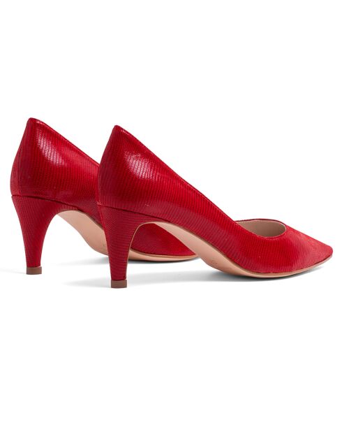 Escarpins en Cuir Nicole rouges - Talon 6.5 cm