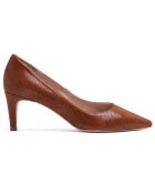 Escarpins en Cuir Nicole marron - Talon 6.5 cm