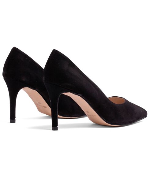 Zapatos Alia de piel de terciopelo negros, tacón de 8,5 cm