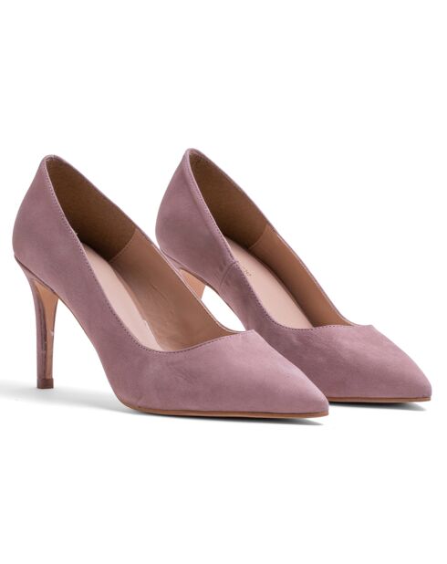 Zapatos Alia de terciopelo en piel nude - tacón de 8,5 cm