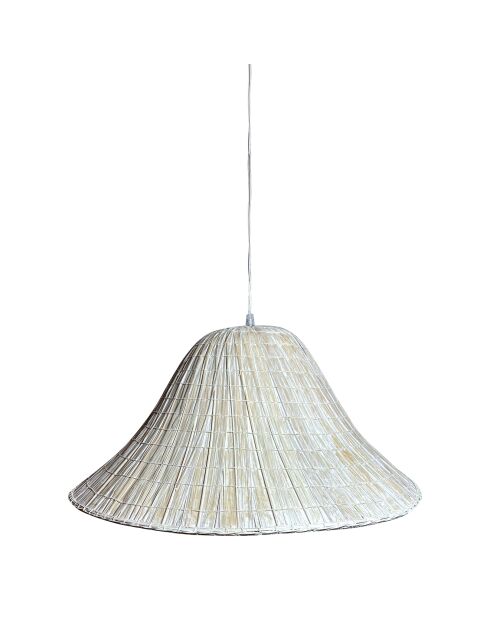 Suspension en feuilles de palmier maa beige/blanc - 55x28 cm