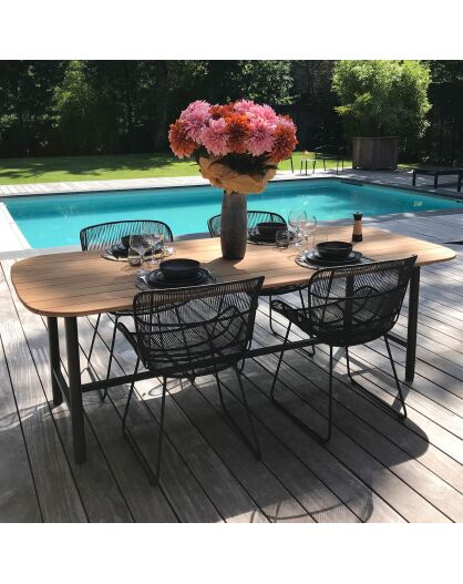 Fauteuil de table outdoor con dao noir - 74x66.5x82.5 cm