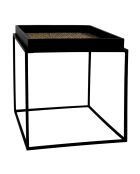 Table d'appoint en noix de coco lamai noir/brique - 40x40x45 cm