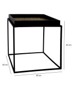 Table d'appoint en noix de coco lamai noir/brique - 40x40x45 cm