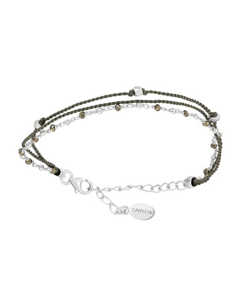Bracelet Multi Rangs en Argent & Pyrite