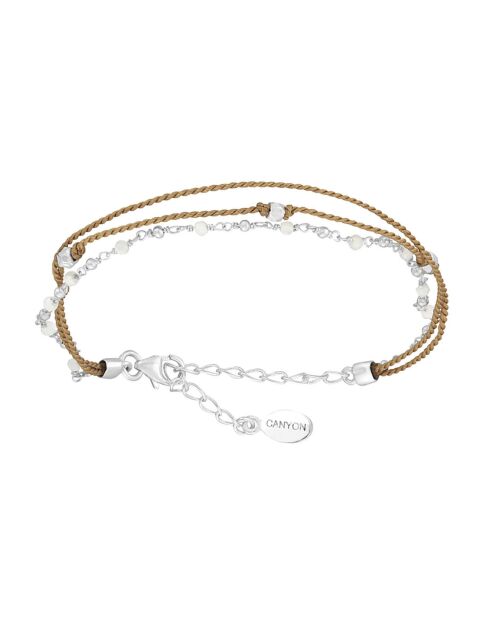 Bracelet Multi Rangs en Argent & Pierre de Lune blanche