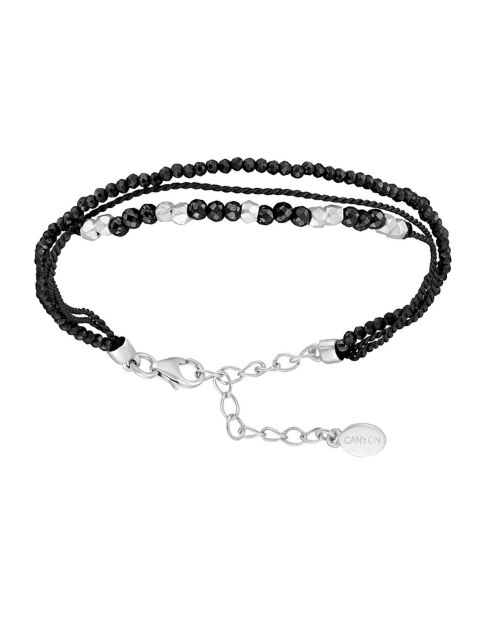 Bracelet Multi Rangs en Argent & Onyx noir