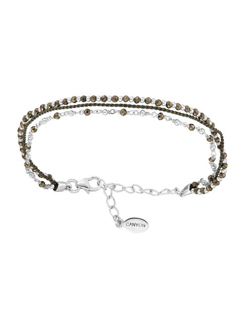 Bracelet Multi Rangs en Argent & Pyrite