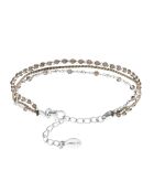 Bracelet Multi Rangs en Argent & Quartz fumé