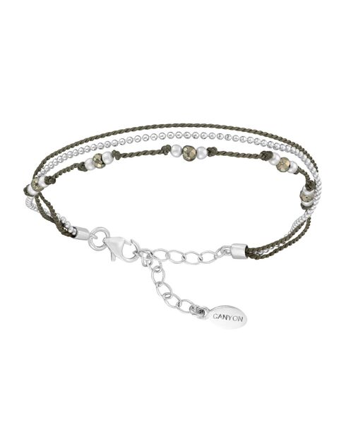 Bracelet Multi Rangs en Argent & Pyrite
