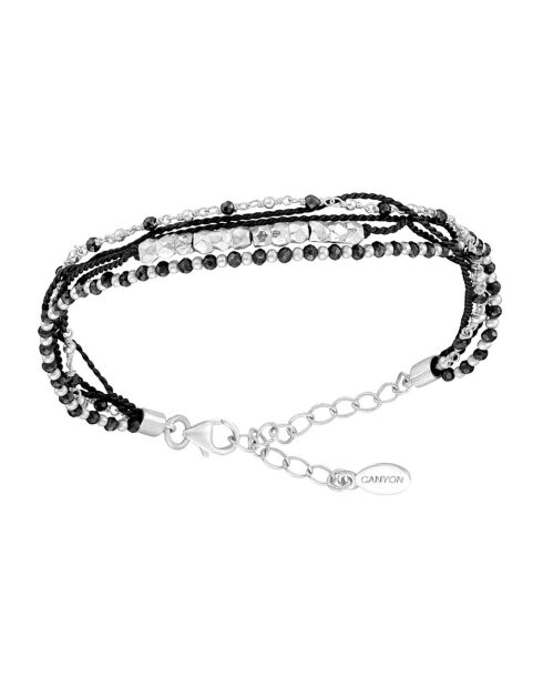 Bracelet Multi en Argent & Onyx noir