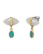 Boucles d'oreilles Amande en Argent, Laiton & Turquoise