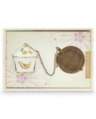 Infuseur à thé en Porcelaine Médaillon Early Bird blanc