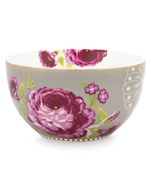 6 Bols en Porcelaine Early Bird Fleurs kaki - D.12 cm